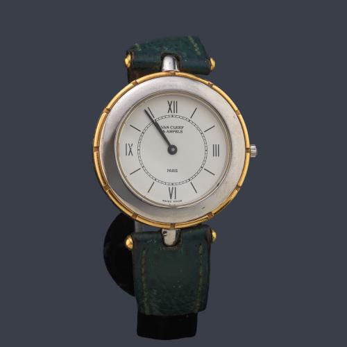 VAN CLEEF & ARPELS La Collection caballero con caja en acero y oro.