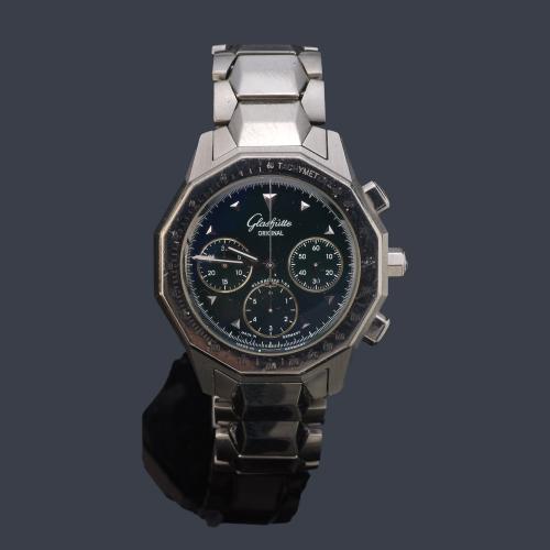  GLASHÜTTE Original  Cronógrafo ref. 1543 de caballero con caja y brazalete en acero. Con estuche y documentación.