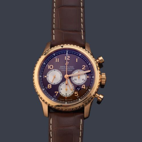 BREITLING Navitimer/Aviator 8 B01 Cronograph ref. RB0117 de caballero con caja en oro rosa de 18 K.Con estuche y documentación.