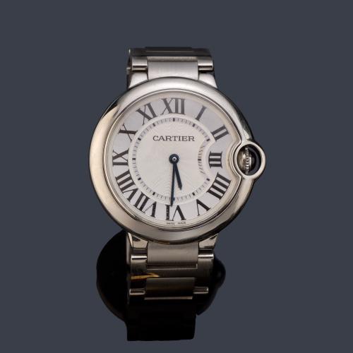 CARTIER Ballon Bleu ref. 3653  de señora con caja y brazalete en acero.