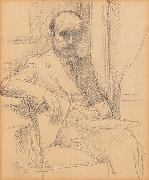 NICANOR PIÑOLE - Autorretrato sentado en el sofá