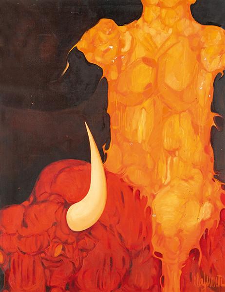 RAFAEL LAFUENTE - Figura sobre un toro