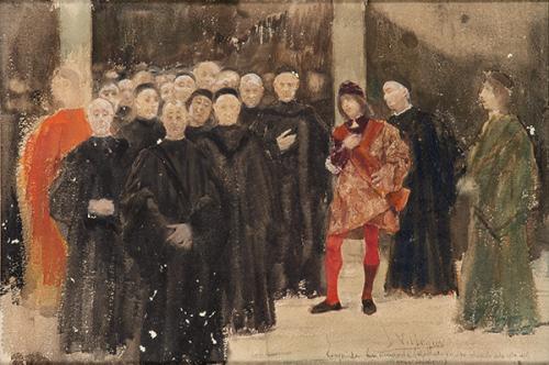 JOSÉ VILLEGAS CORDERO - El Senado véneto saliendo de la sala del gran consiglio