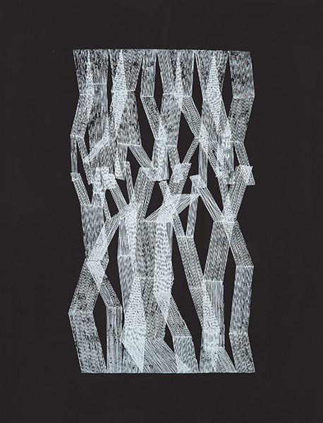 EUSEBIO SEMPERE - Sin título (Gouache 1960)- Serie Tiempo de París