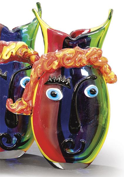 Jarrón picassiano en cristal de Murano.