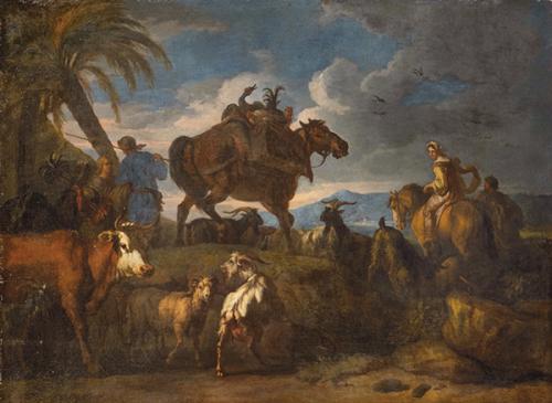 PIETER VAN BLOEMEN - Escena pastoril