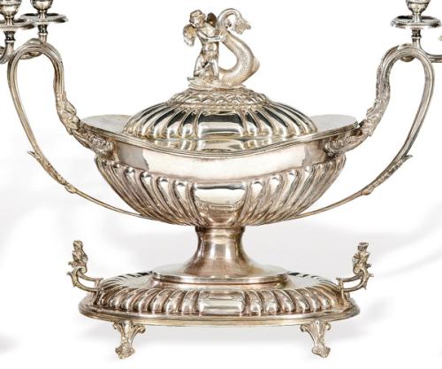 Sopera de plata española punzonada Ley 925.