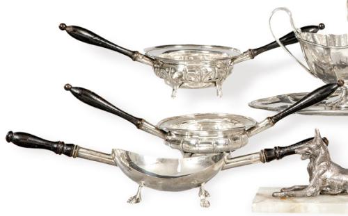 Tres chofetas de plata española punzonada 1ª Ley S. XX.