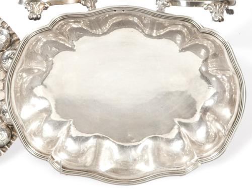 Fuente oval honda de plata española punzonada 1ª Ley de López