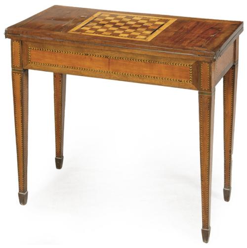 Mesa de juego Carlos IV en madera de nogal