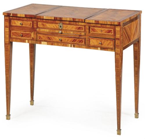 Poudreuse, tocador Luis XVI en madera de palo de rosa y palo de violeta