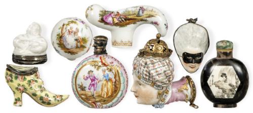 Colección de ocho objetos de vitrina S. XIX