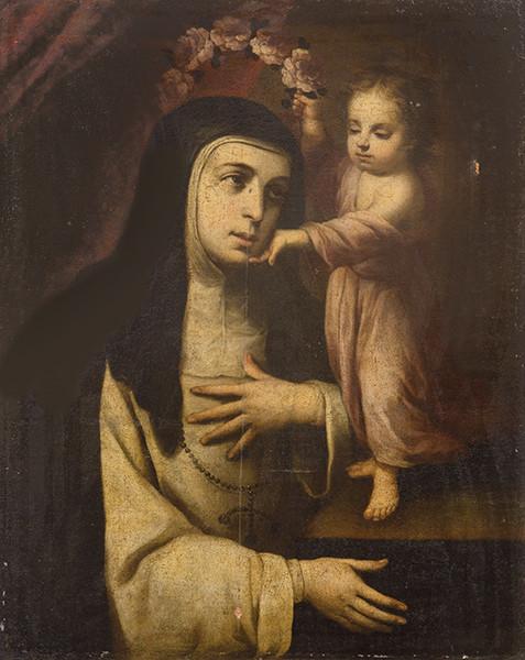 ANDRÉS PÉREZ DE PINEDA - Santa Rosalía de Viterbo coronada por el Niño Jesús