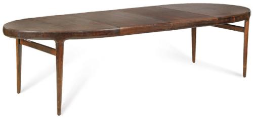 Mesa de comedor extensible con tapa ovalada