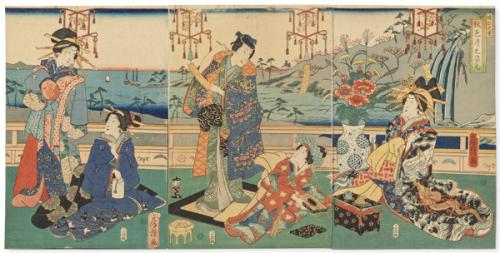 Fusatane Línea de Kunisada Escuela Utagawa activoi h. 1850-1880