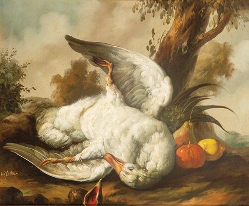 ESCUELA ALEMANA S. XIX - Bodegón de caza