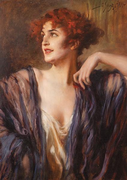LEOPOLD SCHMUTZLER - Retrato de mujer