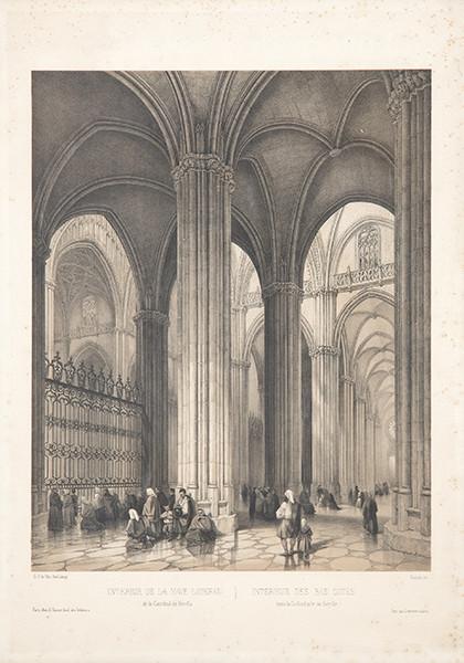 GENARO PÉREZ VILLAAMIL - Interior de la nave lateral de la catedral de Sevilla