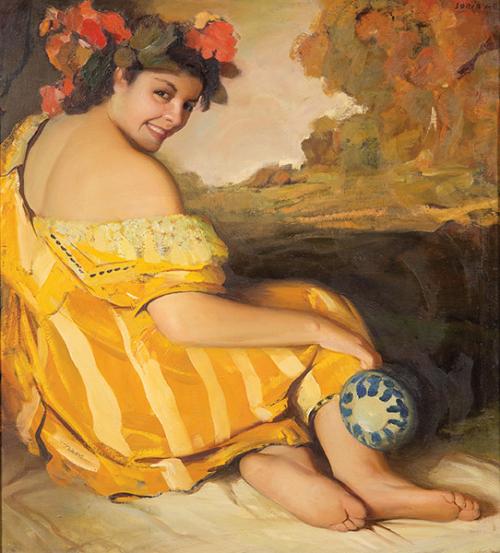 FRANCISCO SORIA AEDO - Mujer con orla de flores