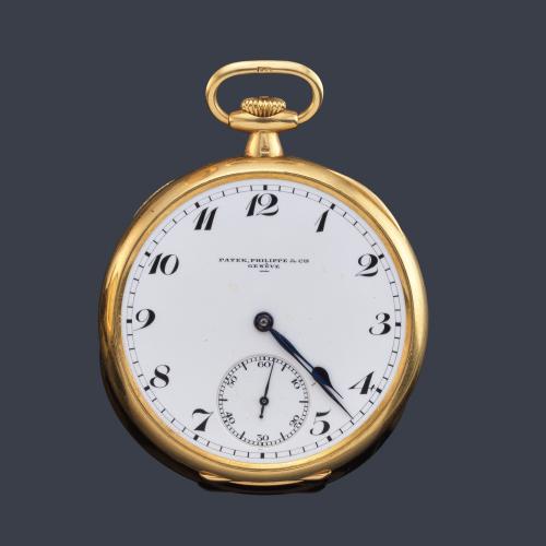  PATEK PHILIPPE, reloj lepin con caja en oro amarillo de 18 K. Con estuche.