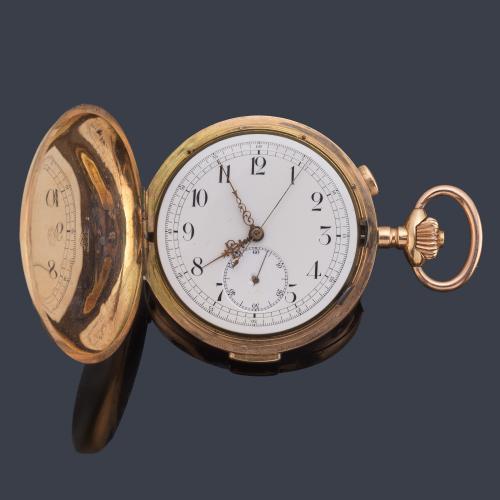 INVICTA sonería repetición a cuartos, reloj saboneta con caja en oro rosa de 14 K.