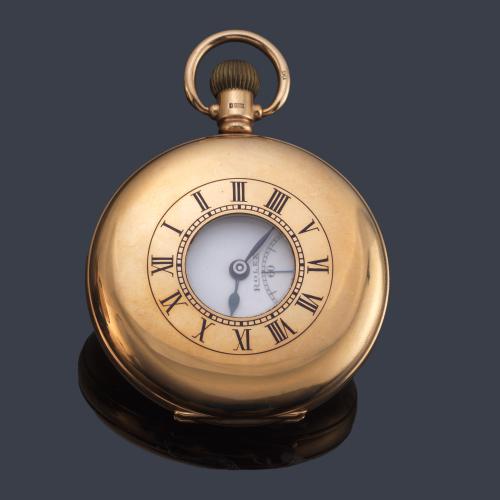 ROLEX reloj cazador con caja en oro rosa de 9 K.