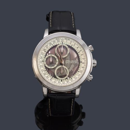  QUINTIN "La paloma de Ginebra" serie limitada de 192 ejemplares  cronógrafo de caballero con caja en acero.