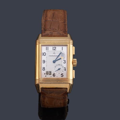 JAEGER-LE COULTRE Reverso ref. 240.218 de caballero con caja en oro rosa de 18 K.