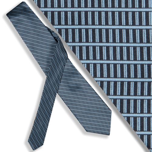 Corbata Brioni en seda 100% tonos azules y negros