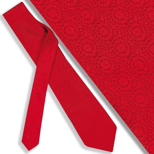 Corbata Hermés espirales concéntricas sobre fondo rojo.