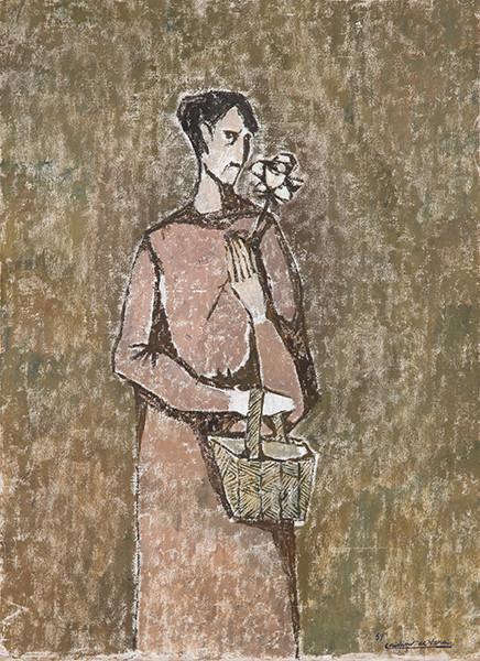  CRISTINO DE VERA - Mujer con cesto y flor