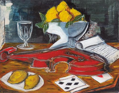 ISMAEL DE LA SERNA - Naturaleza muerta con cinco de picas