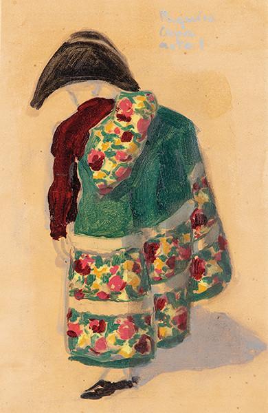 JOSÉ MARÍA SERT - Diseño para "Goyescas". Paquiro capa. Acto I