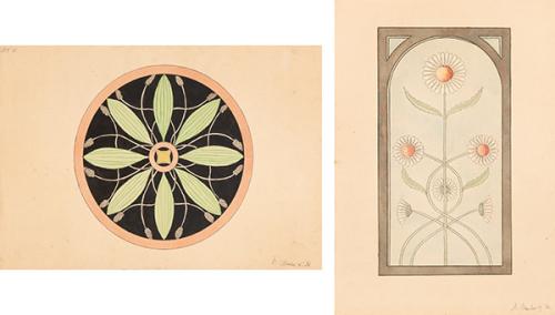 JUGENDSTIL - Diseño para tondo y diseño para vidriera