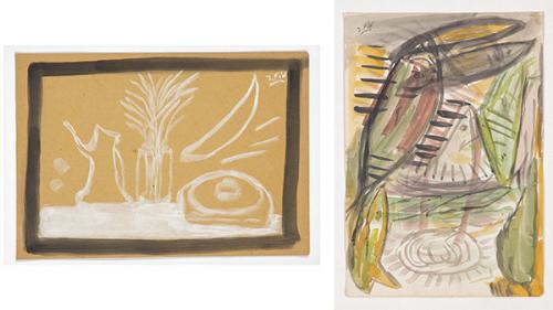 JOSÉ FIN - Naturaleza muerta con jarra y pescados