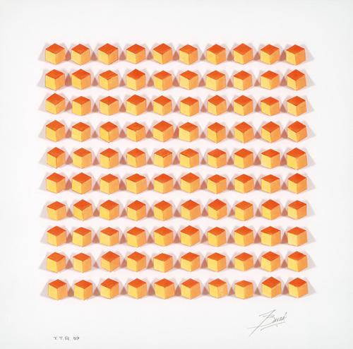 JULIO BAUZA - TTR 57 (Serie Triedrios-Trirectangulo. Degrade en naranja)