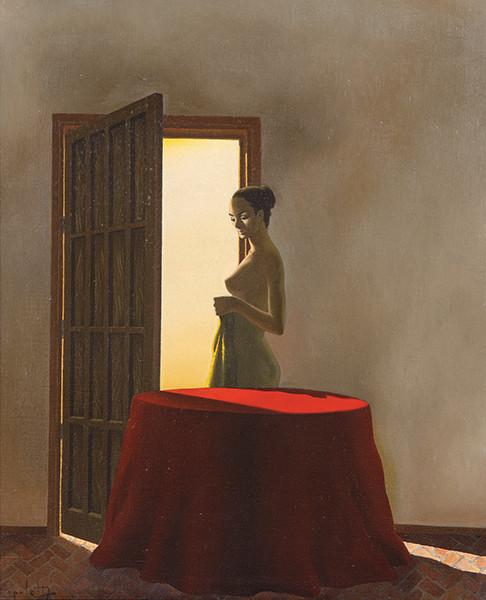 JOSE MANUEL CAPULETTI - Desnudo y mantel rojo