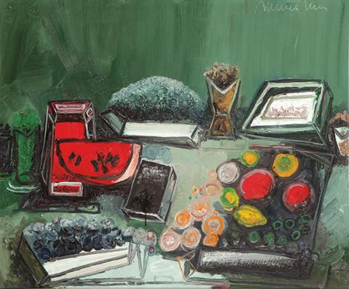 JOSEP NAVARRO VIVES - Naturaleza muerta con sandía