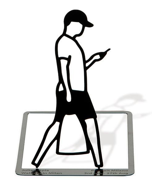 JULIAN OPIE - Silver Man with Phone