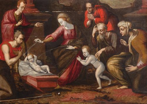 ESCUELA CASTELLANA S. XVI - Adoración de los pastores