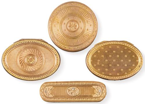 Cuatro cajas de bronce, Francia S. XIX.