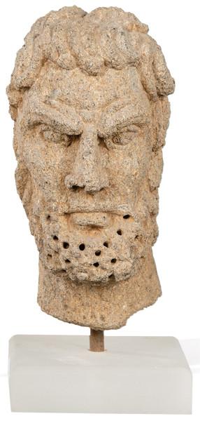 "Emperador Caracalla" cabeza romana tallada en basalto I-III.