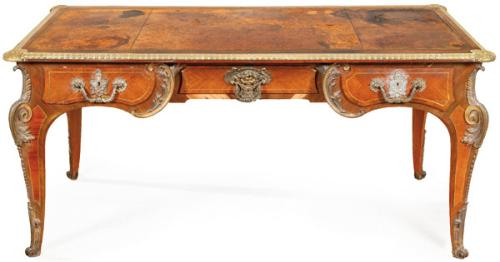 Bureau plat Napoleón III, estilo Luis XV