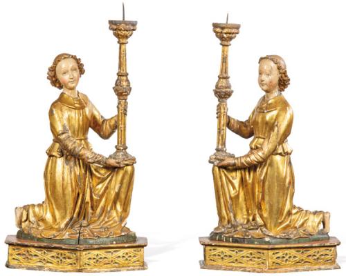 Pareja de esculturas hispano-flamencas, siglo XVI.