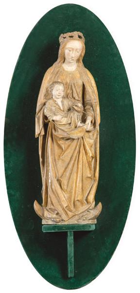 Virgen con niño de alabastro