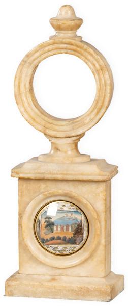 Portareloj italiano de alabastro S. XIX.