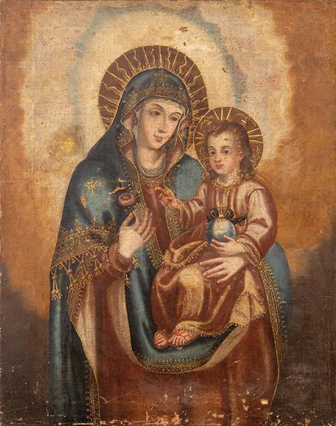 ESCUELA ESPAÑOLA PPS. S. XVIII - Virgen del Popolo o Virgen de las Nieves