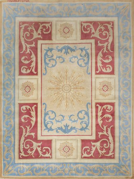 Alfombra española en lana, firmada Miguel Stuyck, diseño Carlos IV.