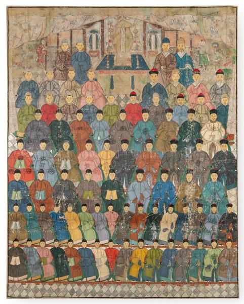 Antepasados chinos pintados sobre tela