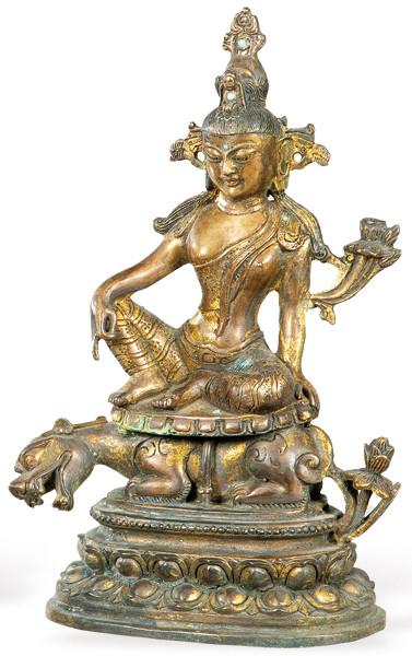 Tara Blanca de bronce dorado, Tibet S. XIX.